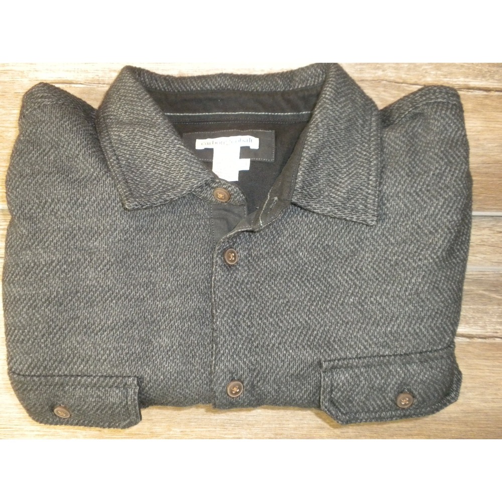 Carbon 2 Cobalt Shirt‎ L Gray Soft French Terry Chevron Knit Effortlessly Cool